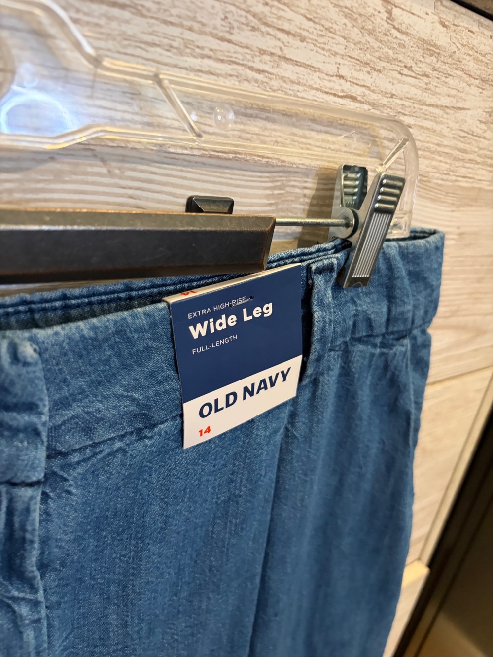 Old Navy Extra High Rise Wide Leg Denim Pants Size 14 Medium Wash NWT - Picture 5 of 7